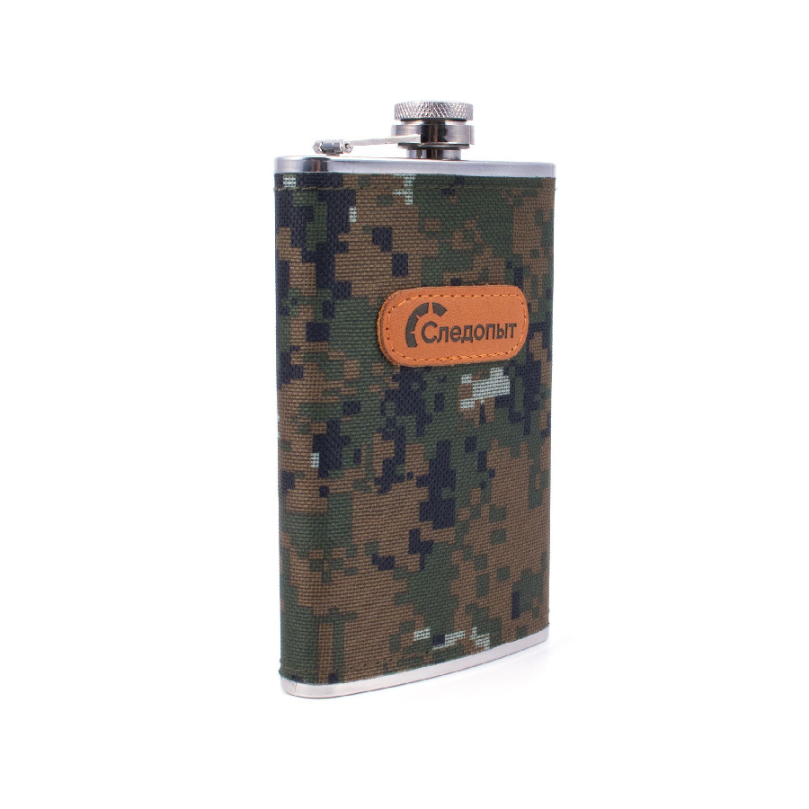 Фляжка "СЛЕДОПЫТ", в оплетке из oxford camo pixel, 280 мл/100/