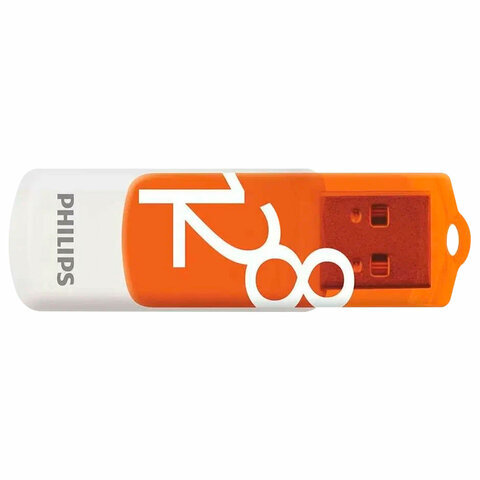 Флеш-диск 128 GB PHILIPS VIVID, разъем USB 2.0, желтый, FM12FD05B/97