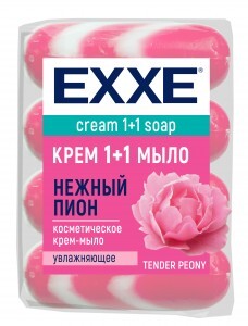 Мыло туалетное Нежный пион 4штх90г  полосатое ЭКОПАК EXXE, уп 4шт, цена за уп.