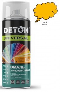 DETON Universal Эмаль аэрозоль 520мл алкид атмосферост. RAL1028 ЖЕЛТАЯ арт.DTN-A46792