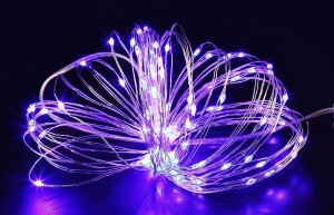 Гирлянда-нить (бат) Роса 50LED фиолетовый 5м. (3*АА нет в/к) SE-STRING-550P Funray