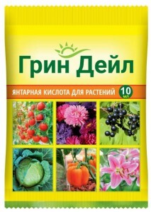 Грин дейл БИО (янтарная кислота жидкая) 10мл (стимулятор корнеобразования, роста) Ваше Хозяйство