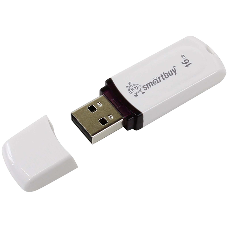 Память Smart Buy "Paean"  16GB, USB 2.0 Flash Drive, белый