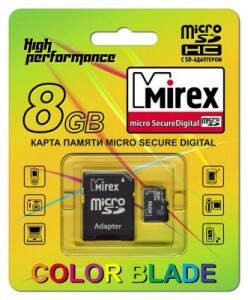 Флэш-карта (памяти) MicroSDHC 8Gb class4 MIREX адаптер