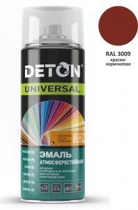 DETON Universal Эмаль аэрозоль 520мл алкид атмосферост. RAL3009 КРАСНО-КОРИЧНЕВАЯ арт.DTN-A70884