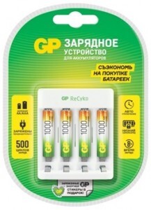 Зарядное устройство GP R03/R6x2/4  (+акк.4xR03x1000mAh) E411/100AAAHCCS-2CR1