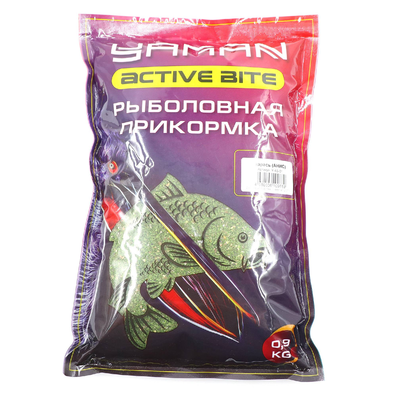 Прикормка Yaman Active Bite Карась (анис), цв. зелёный, 900 г/15/