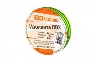 TDM Изолента ПВХ 19/20 желто-зеленая (10!) SQ0526-0007