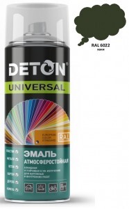 DETON Universal Эмаль аэрозоль 520мл алкид атмосферост. RAL6022 ХАКИ арт.DTN-A46797