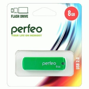 Флэш-диск USB  8Gb Perfeo Green C05 PF-C05G008