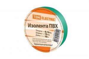 TDM Изолента ПВХ 15/10 зеленая (10!) SQ0526-0024