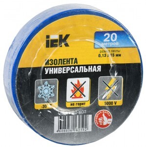 IEK Изолента ПВХ 15/20 синяя 0.13х15 мм, 20м UIZ-13-10-K07