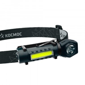 Космос фонарь налобный KOC508Lit (лит.акк.3,7V1,2Ah)1св/д 3W+COB 3W,180lm+180lm,type C,магнит,IP54