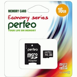 Флэш-карта (памяти) MicroSDHC 16Gb class10 Perfeo адаптер economy PF16GMCSH10AES