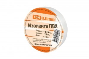 TDM Изолента ПВХ 15/10 белая (10!) SQ0526-0021