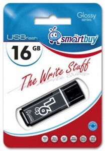 Флэш-диск (флэшка) USB 16Gb SmartBuy Glossy  Black SB16GBGS-K