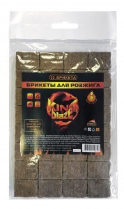 Брикеты д/розжига 32шт/уп, цена за уп  (древесина+парафин) King of Blaze КВ-829