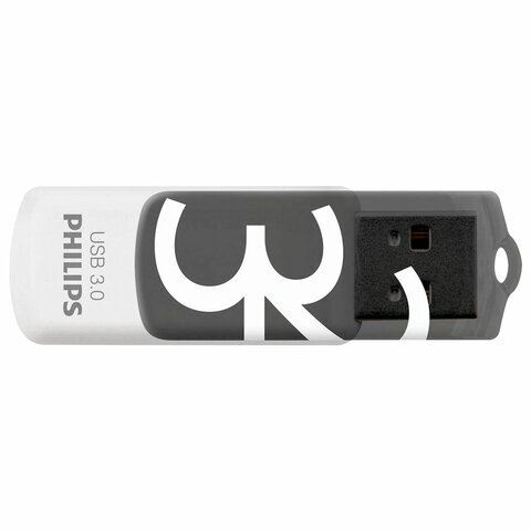 Флеш-диск 32 GB PHILIPS VIVID, разъем USB 3.0, черный, FM32FD00B/97