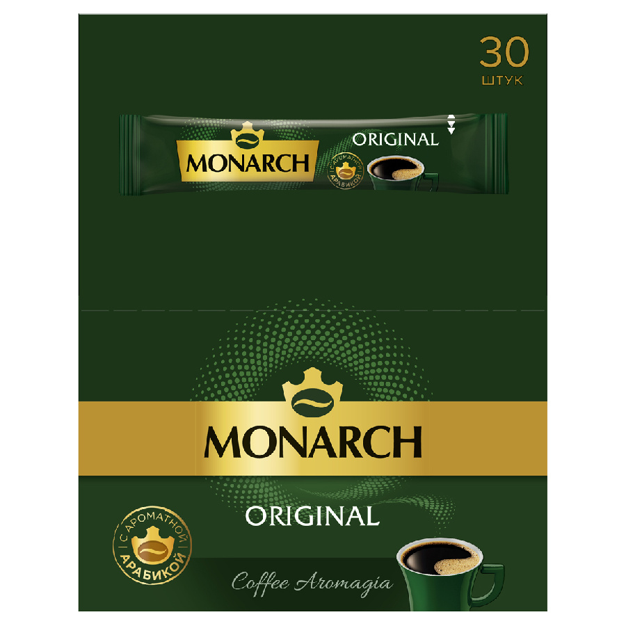 Кофе растворимый Monarch "Original", гранулированный, порционный, 30 пакетиков*1,8г