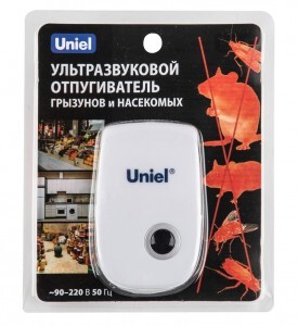 Uniel отпугиватель (до 80м2) грызунов/тараканов/комаров (220V 5W) 65кГц 87x55x52 UDR-E11 ультразвук