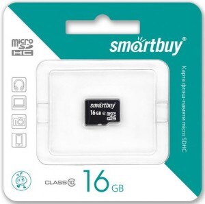 Флэш-карта (памяти) MicroSDHC 16GB Class10 SmartBuy без адаптера