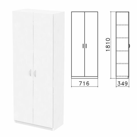 Шкаф закрытый "Бюджет", 716х349х1810 мм, белый (КОМПЛЕКТ)