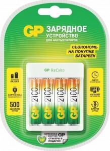 Зарядное устройство GP R03/R6x2/4  (+акк.4xR6x2100mAh) E411/210AAHCCS-2CR1