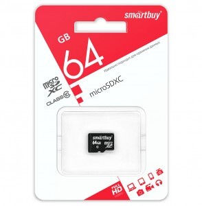 Флэш-карта (памяти) micro SDXC Smartbuy 64GB Class 10 (без адаптера) LE (SB64GBSDCL10-00LE)