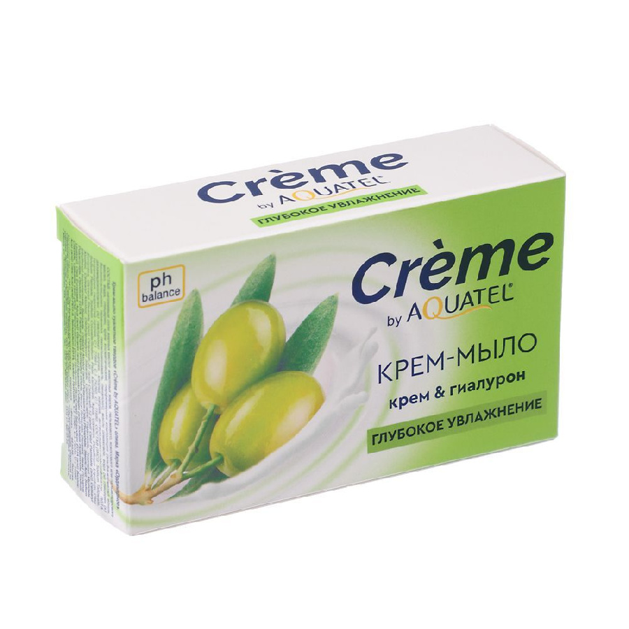 Крем-мыло твердое Crème by AQUATEL Олива, 90гр