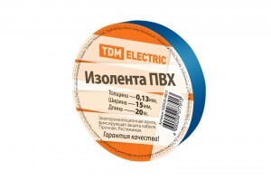 TDM Изолента ПВХ 15/20 синяя (10!) SQ0526-0015