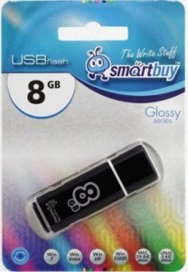 Флэш-диск (флэшка) USB  8Gb SmartBuy Glossy  Black SB8GBGS-K