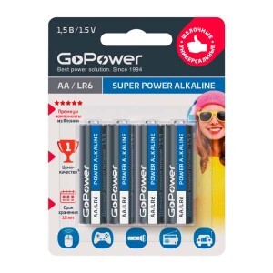 Элемент питания GoPower LR6 BL4 Alkaline 1.5V