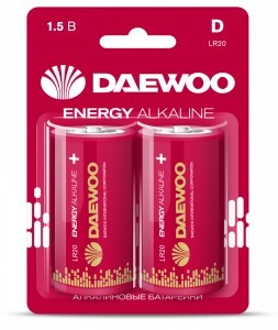 Элемент питания Daewoo  Energy Alkaline LR20/373  BL2