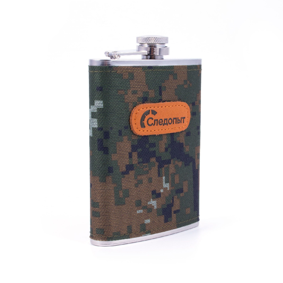 Фляжка "СЛЕДОПЫТ", в оплетке из oxford camo pixel, 240 мл/100/