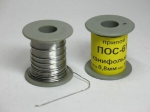 Припой с каниф.ПОС-61 d=0.8мм 100г, катушка, П0017