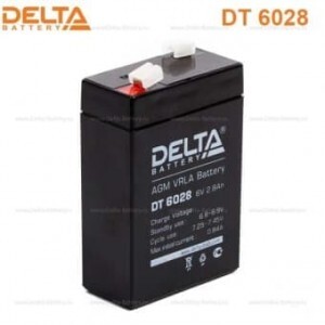 Аккумулятор 06V 2.8Ah Delta DT 6028 66x33x99