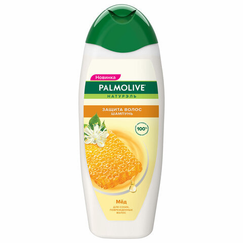 Шампунь 450 мл, PALMOLIVE НАТУРЭЛЬ "Мёд", для сухих, поврежденных волос, 8718951556485