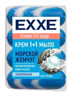 Мыло туалетное Морской жемчуг 4штх90г   полосатое ЭКОПАК EXXE,уп.4шт, цена  за уп.