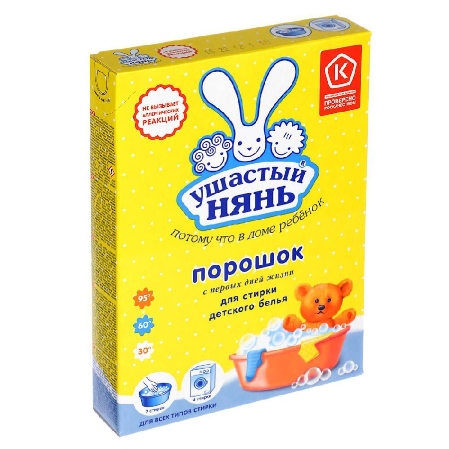 Стиральный порошок УШАСТЫЙ НЯНЬ детский, к/к, 400г