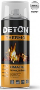 DETON Thermo Эмаль аэрозоль 520мл термостойкая СЕРЕБРИСТАЯ арт.DTN-A70667