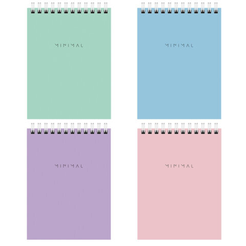 Блокнот МАЛЫЙ ФОРМАТ А6 108х145 мм, 40 л., гребень, картон, клетка, BRAUBERG "Minimal Pastel", 116429