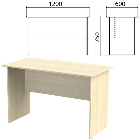 Стол письменный "Канц", 1200х600х750 мм, цвет дуб молочный (КОМПЛЕКТ)