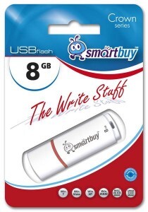 Флэш-диск (флэшка) USB  8Gb SmartBuy Crown White SB8GBCRW-W