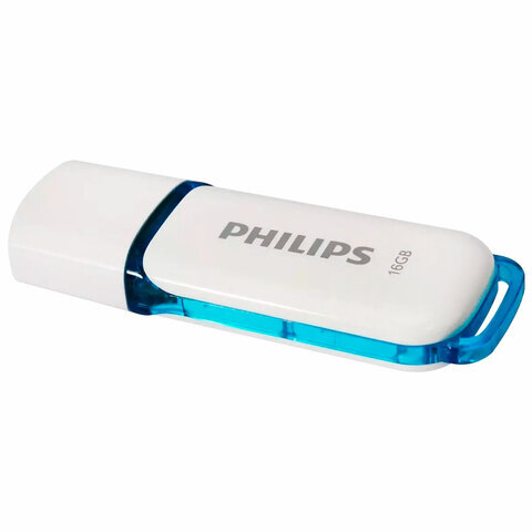 Флеш-диск 16 GB PHILIPS SNOW, разъем USB 2.0, синий, FM16FD70B/97