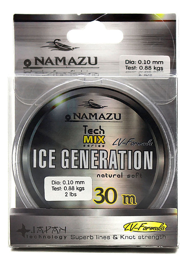 Леска Namazu "Ice Generation", L-30 м, d-0,10 мм, test-0,88 кг, прозрачная/10/