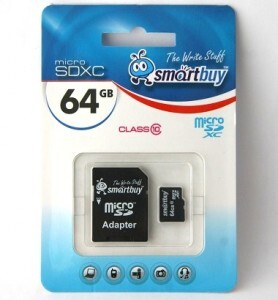 Флэш-карта (памяти) MicroSDXC 64GB Class 10 Smartbuy (адаптер SD)