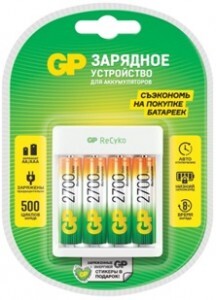 Зарядное устройство GP R03/R6x2/4  (+акк.4xR6x2700mAh) E411/270AAHCCS-2CR1