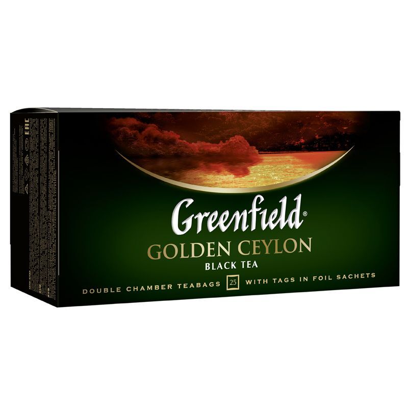 Чай Greenfield "Golden Ceylon", черный, 25 фольг. пакетиков по 2г