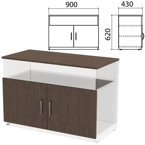 Крышка и фасады тумбы для оргтехники "Канц" 900х430х620 мм, цвет венге, ТК28.16.1
