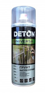 DETON Universal Грунт аэрозоль 520мл акрил быстросохнущи СЕРЫЙ арт.DTN-A07642